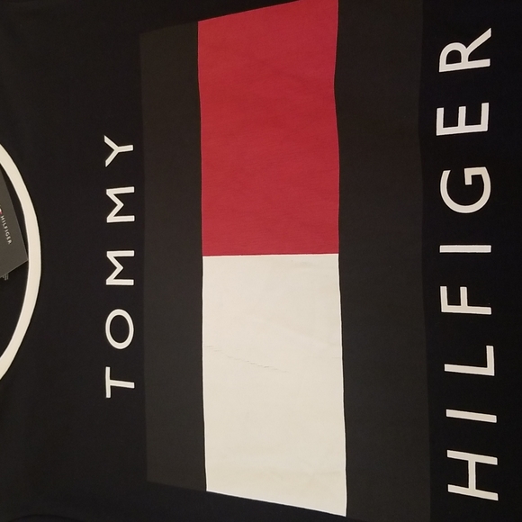 NWT Tommy Hilfiger Flag Logo Long Navy t-shirt dress, size SP - Picture 16 of 16
